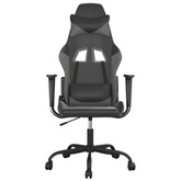 vidaXL Fotel gamingowy, czarno-szary, sztuczna skóra