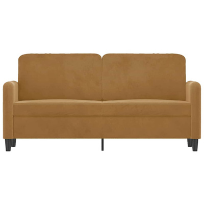 Sofa 2-osobowa, brązowa, 140 cm, tapicerowana aksamitem