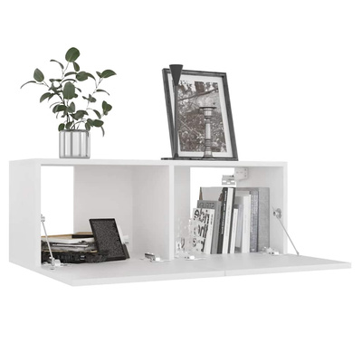 Szafka TV, biała, 80x30x30 cm, materiał drewnopochodny