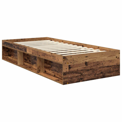 Ramka łóżka Stare drewno 90 x 200 cm Lite drewno sosnowe