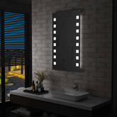 vidaXL Ścienne lustro łazienkowe z LED, 60 x 100 cm