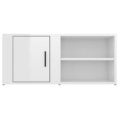 vidaXL Szafka pod TV, wysoki połysk, biała, 80x31,5x36 cm