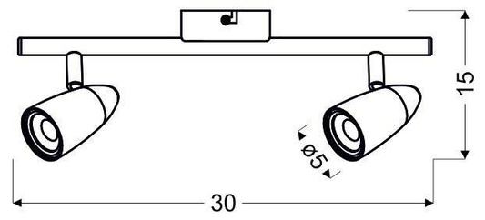 Lampa sufitowa Liberty listwa regulowana 2-punktowa LED do salonu metalowa
