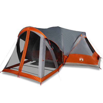 vidaXL Namiot rodzinny tipi, 8-os., szaro-pomarańczowy, wodoszczelny model standard