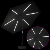 Parasol ogrodowy z oświetleniem LED i podstawą 300 x 300 cm