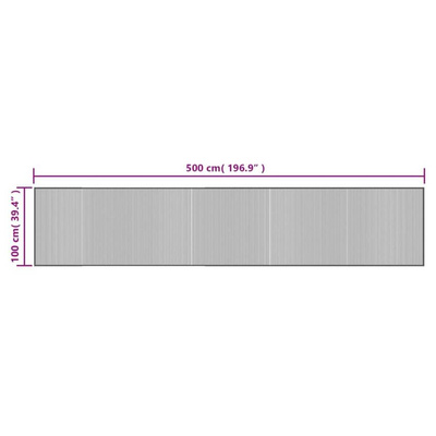 vidaXL Dywan prostokątny, jasny naturalny, 100x500 cm, bambusowy