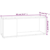 vidaXL Szafka pod TV, biała, 80x24x32 cm, materiał drewnopochodny