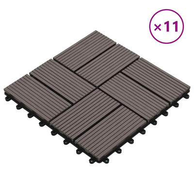 Płytka Tarasowa 11 pcs Ciemny brąz 30 x 30 cm