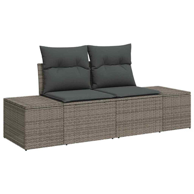 Sofa Ogrodowa z poduszką Szary 184 x 62 x 69 cm polirattan