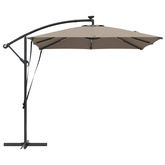 Parasol plażowy z paskami LED Ciemnoszary 249 x 249 x 250 cm