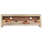 vidaXL Szafka pod TV z litego drewna sheesham, 130 x 30 x 40 cm