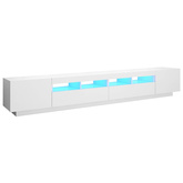 vidaXL Szafka pod TV z oświetleniem LED, biała, 260x35x40 cm