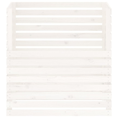 Kompostownik, biały, 100x100x102 cm, lite drewno sosnowe