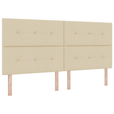 Łóżko z box spring LED z materacem kremowy 200 x 200 cm tkanina