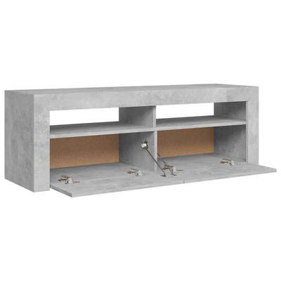 vidaXL Szafka pod TV z oświetleniem LED, szarość betonu, 120x35x40 cm