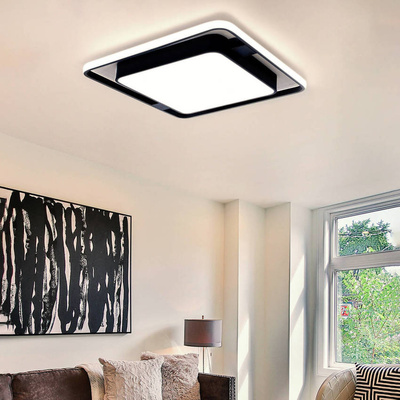 Lampa sufitowa dekoracyjna 66W czarna + pilot dl-f01