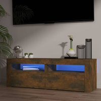 vidaXL Szafka pod TV z oświetleniem LED, przydymiony dąb, 120x35x40 cm