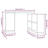 vidaXL Biurko, szare, 110x50x75 cm, lite drewno sosnowe