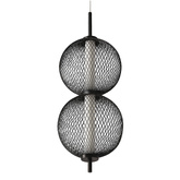 Lampa wisząca druciana PUMA z kloszami kulami 14 x 38 cm – designerskie oświetlenie salonu LED 3000K