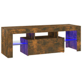 Szafka pod TV z oświetleniem LED, przydymiony dąb, 120x35x40 cm vidaXL