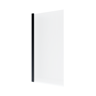 PARAWAN NAWANNOWY 1-CZĘSCIOWY 70 X 140 CM, RYFLOWANY 5 MM, CZARNY
