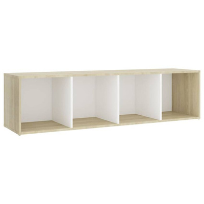 vidaXL Szafka pod TV, biel i dąb sonoma, 142,5x35x36,5 cm