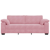 Sofa 3-osobowa, różowa, 220x77x82 cm, aksamit