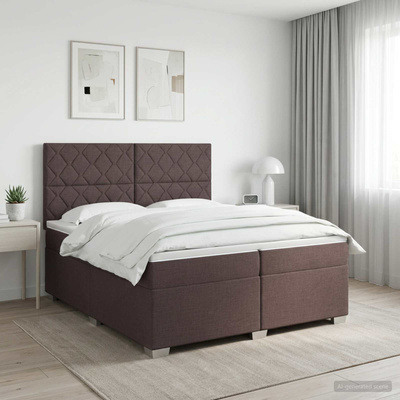 Łóżko kontynentalne z materacem Ciemny brąz 200 x 200 cm