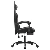 vidaXL Obrotowy fotel gamingowy z podnóżkiem, czarno-szary model standard
