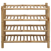 Stojak na buty z półką Naturalny 68 x 28 x 63 cm Bambus