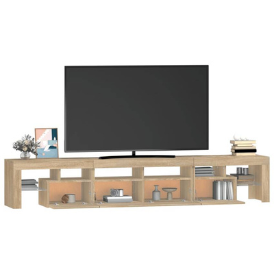 vidaXL Szafka pod TV z oświetleniem LED, dąb sonoma, 230x36,5x40 cm