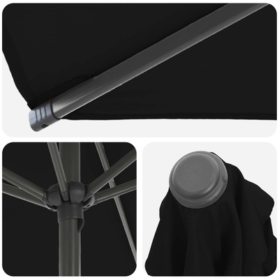 Parasol ogrodowy z podstawą 270 x 270 cm Poliester Prostokątny