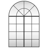 vidaXL Lustro ścienne, czarne, 80x120 cm, zakończone łukiem, żelazo