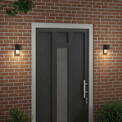 Zewnętrzna lampa ścienna 2 pcs Czarny 12 x 7 x 15 cm