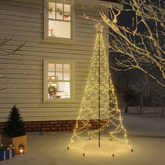 vidaXL Choinka z metalowym słupkiem, 500 punktów LED, ciepła biel, 3 m