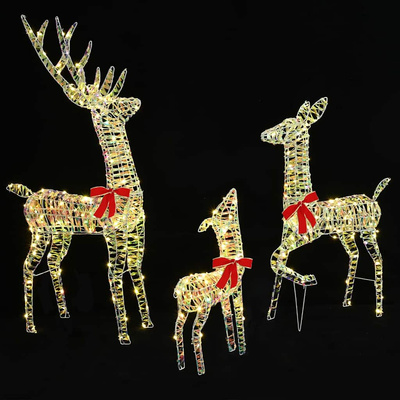 Rodzina Reniferów 3 pcs Ciepła biel 67 x 26 x 127 cm PET