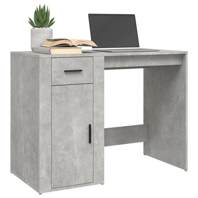 vidaXL Biurko, szarość betonu, 100x49x75 cm, materiał drewnopochodny