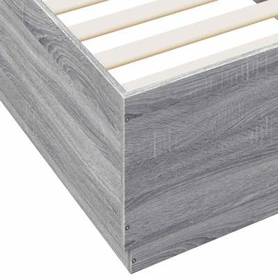 Łóżko z ramą z LED Szary Sonoma 80 x 200 cm Drewno inżynieryjne