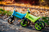 FWRider Super Sport 515760 Kolor: Lime / Limonkowy z zielonymi felgami Rowerek biegowy Jeździk 2w1 Ciche koła + Pasek do noszenia dla Rodzica