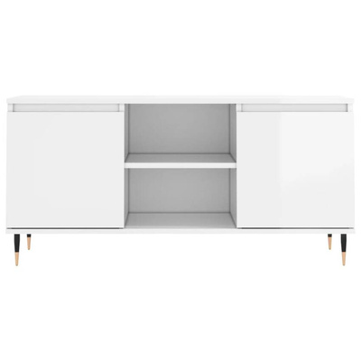 vidaXL Szafka pod TV, biała, wysoki połysk, 104x35x50 cm