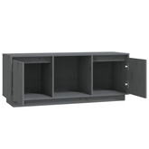 vidaXL Szafka pod TV, szara, 110,5x35x44 cm, lite drewno sosnowe