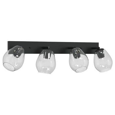 Reflektor sufitowy Czarny 73.5 x 13 x 26 cm Szkło i Metal