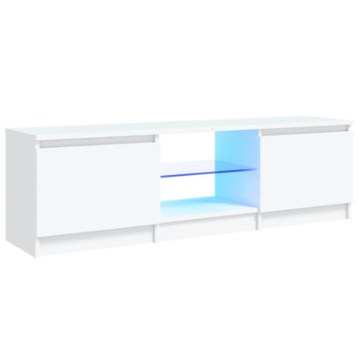 vidaXL Szafka pod TV z oświetleniem LED, biała, 120x30x35,5 cm