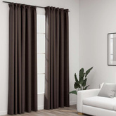 Zasłony stylizowane na lniane, 2 szt., taupe, 140x225 cm