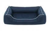 Legowisko dla psa Sofa Valencia Orthopedic w kolorze granatowym z białym wykończeniem Rozmiar: L - 100 x 75 cm