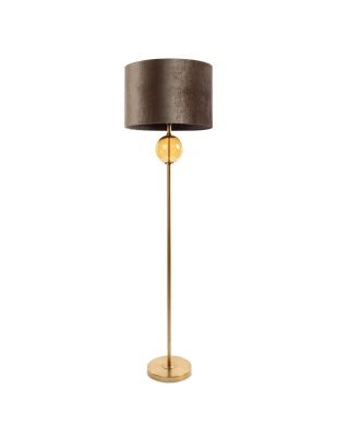 Lampa podłogowa LEONA brązowy E27 100W złota