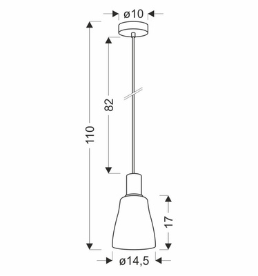 Udin middle lampa wisząca czarny 1x15W GU10 klosz szary