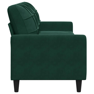 Sofa 3-osobowa, ciemnozielony, 210 cm, obita aksamitem