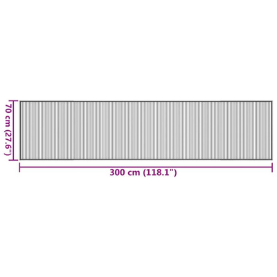 vidaXL Dywan prostokątny, brązowy, 70x300 cm, bambusowy