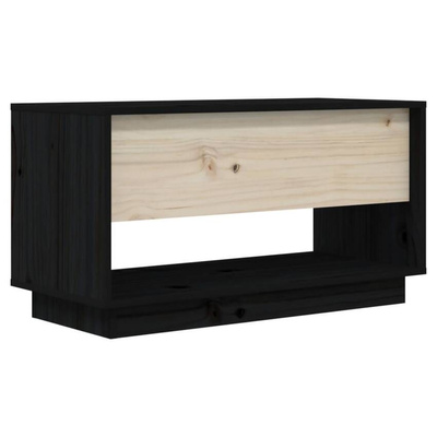 vidaXL Szafka pod TV, czarna, 74x34x40 cm, lite drewno sosnowe